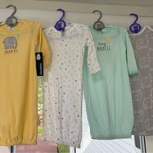 Gerber Sleep Gowns - Yellow, White, Mint, and Grey